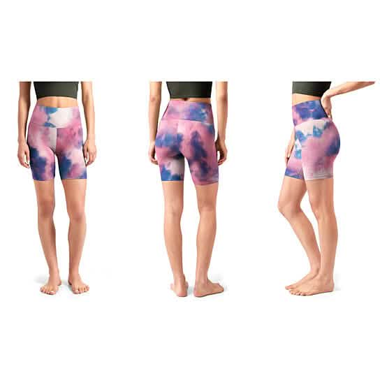5-Pack: Women's High Waisted Tie Dye Athletic Biker Shorts DailySale
