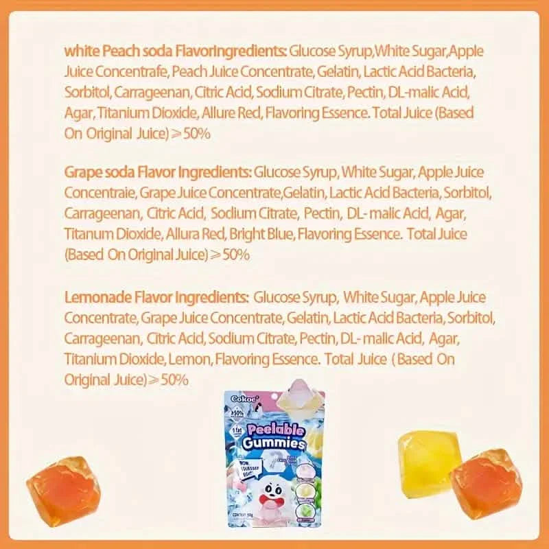 5-Packs: Fun Peeled Gummies - Mixed Styles, Different Flavors, Resealable Bags DailySale