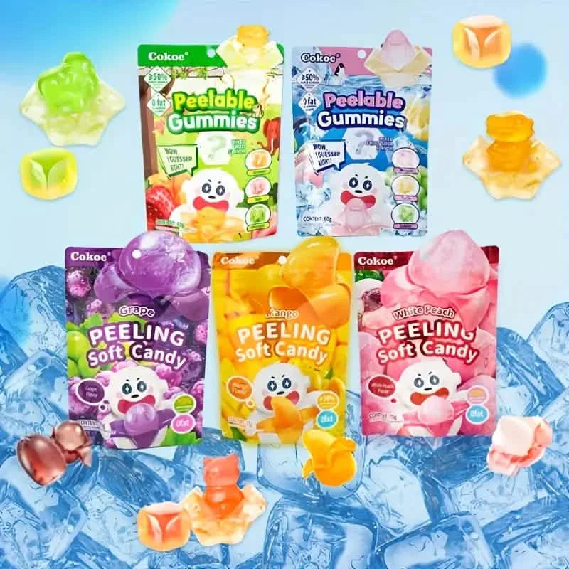 5-Packs: Fun Peeled Gummies - Mixed Styles, Different Flavors, Resealable Bags DailySale