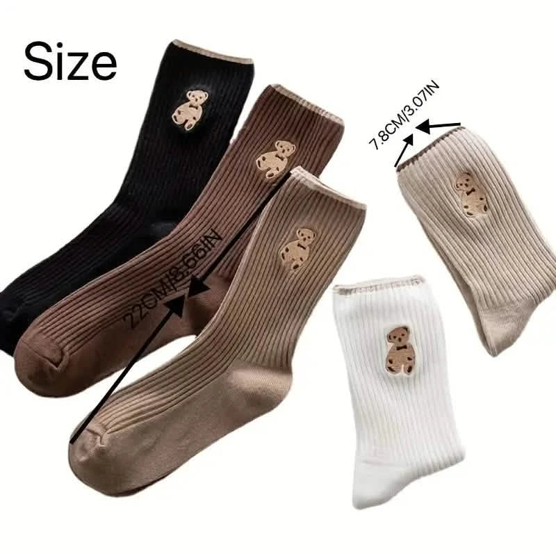 5-Pairs: Bear Embroidery Low Cut Ankle Socks DailySale