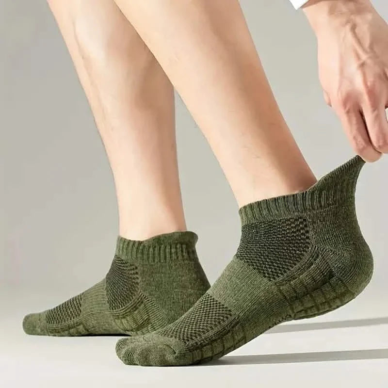 5-Pairs: Casual Ankle Boat Socks With Towel Bottom DailySale
