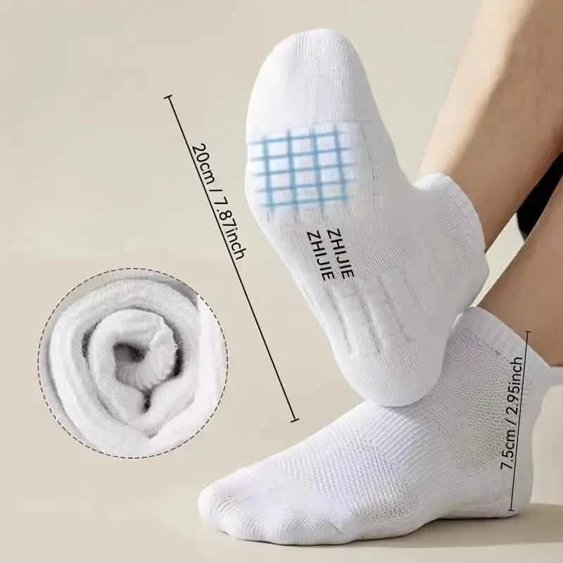 5-Pairs: Casual Ankle Boat Socks With Towel Bottom DailySale