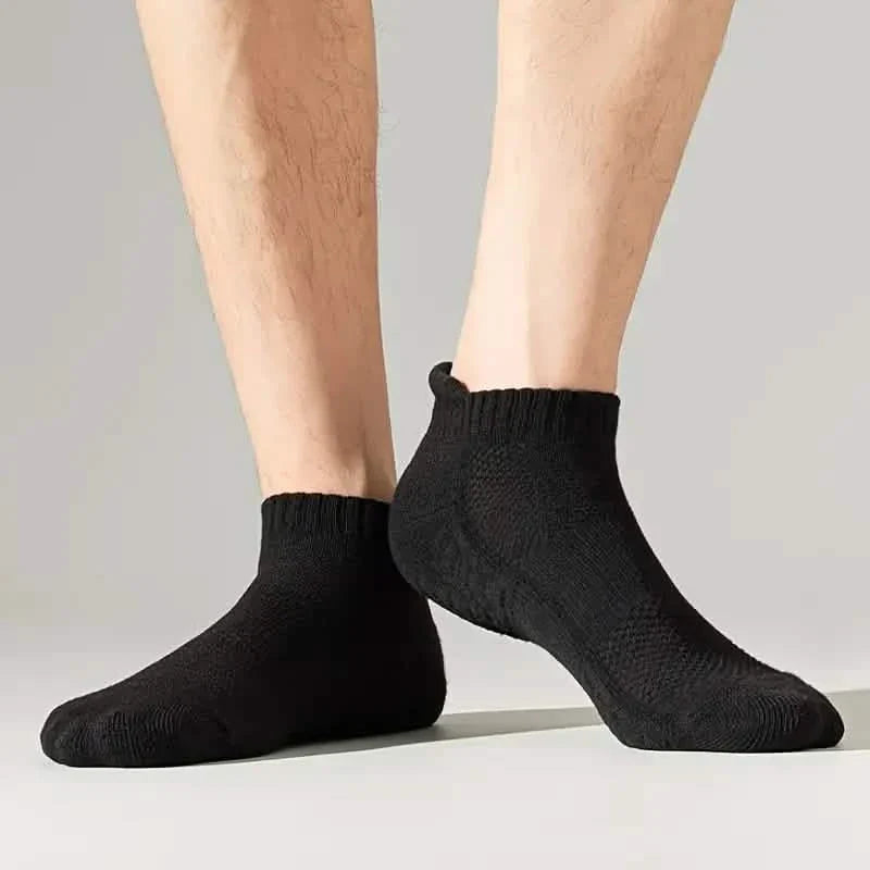5-Pairs: Casual Ankle Boat Socks With Towel Bottom DailySale