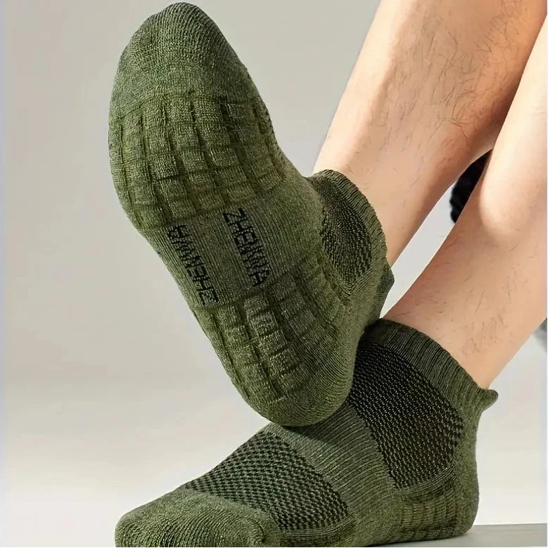 5-Pairs: Casual Ankle Boat Socks With Towel Bottom DailySale