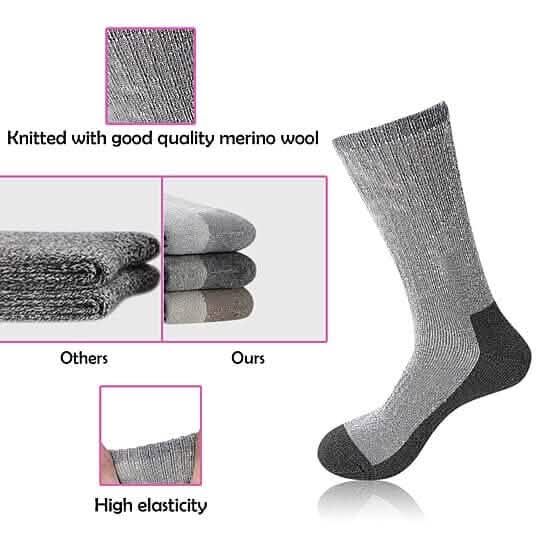 5-Pairs: Men's Warm Thick Merino Lamb Wool Socks for Winter Cold Weathers DailySale