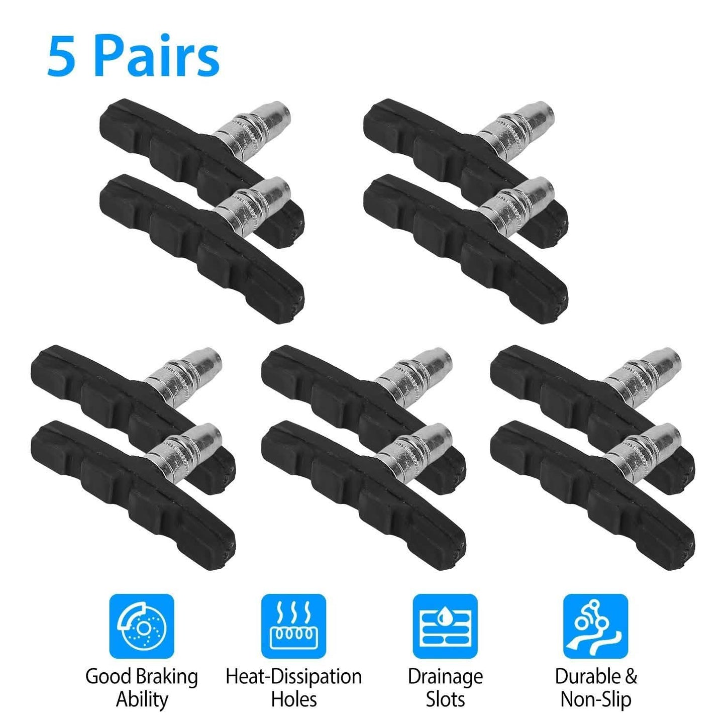 5-Pairs: V Bike Brake Pads DailySale