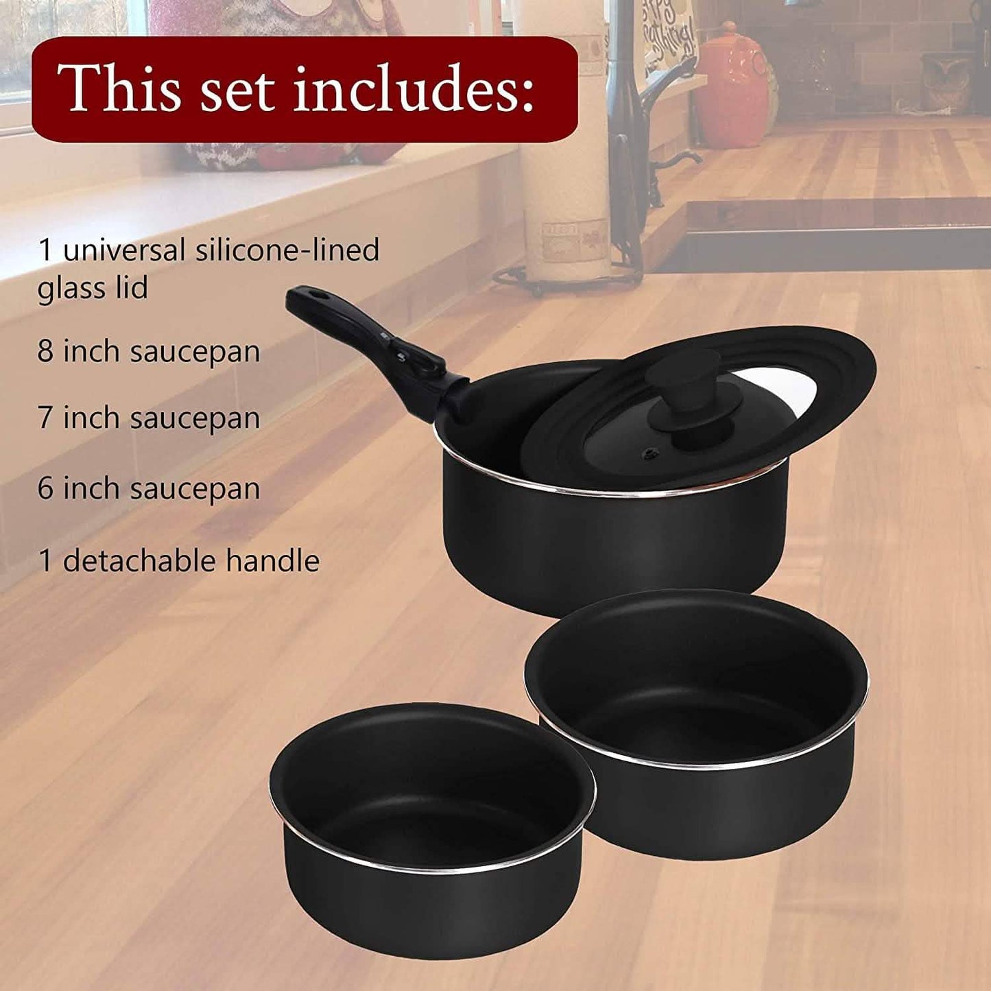 5-Piece: Chef's Star Nonstick Cooking Pot Set DailySale
