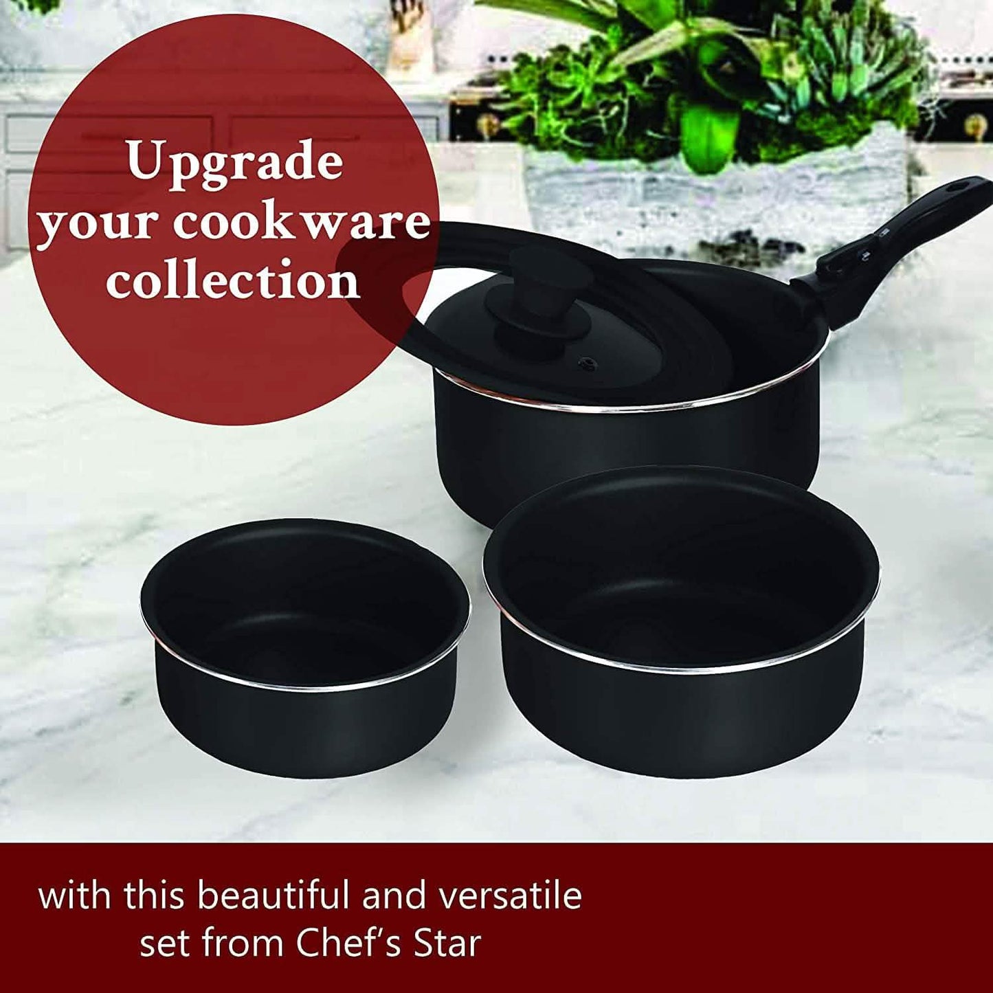 5-Piece: Chef's Star Nonstick Cooking Pot Set DailySale
