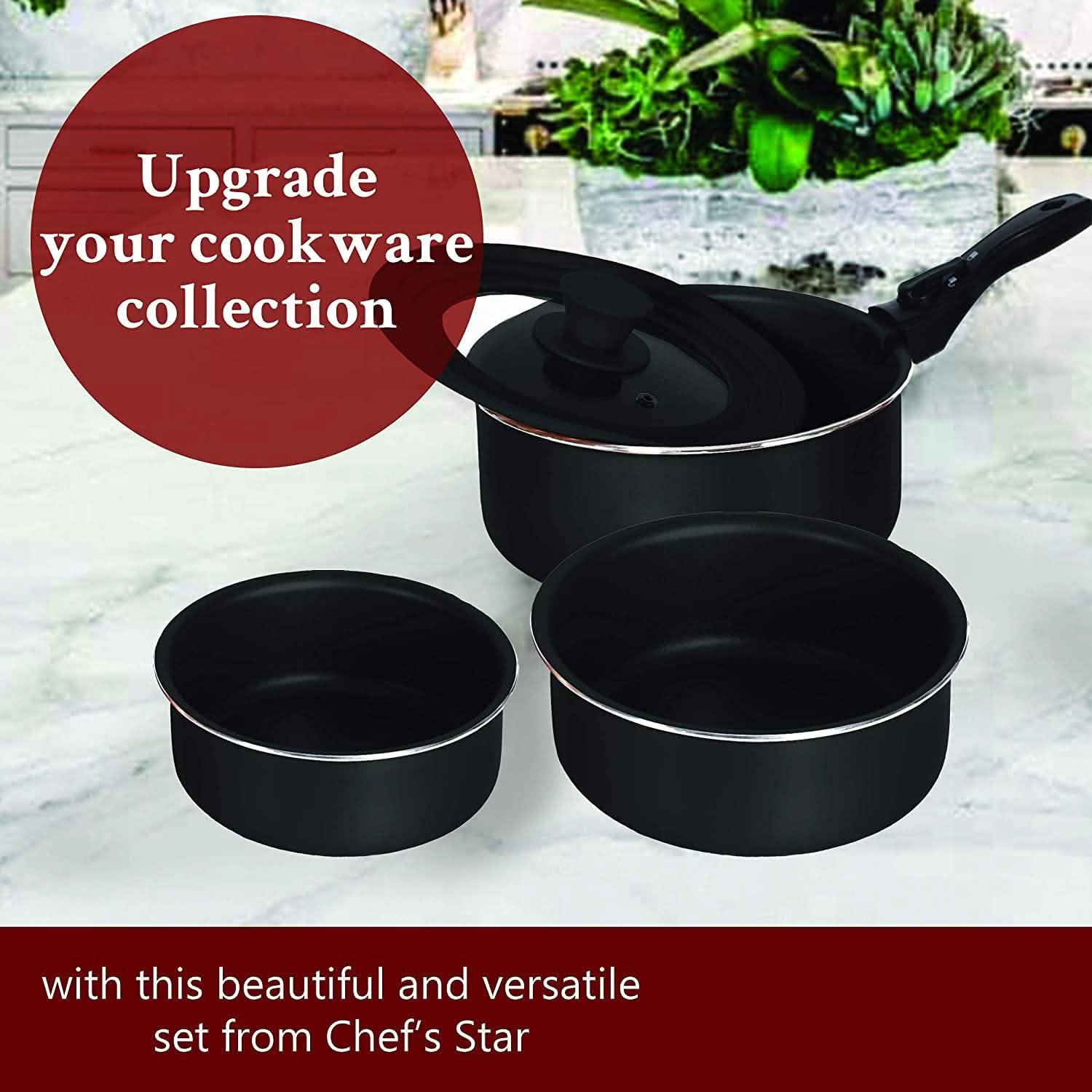5-Piece: Chef's Star Nonstick Cooking Pot Set DailySale