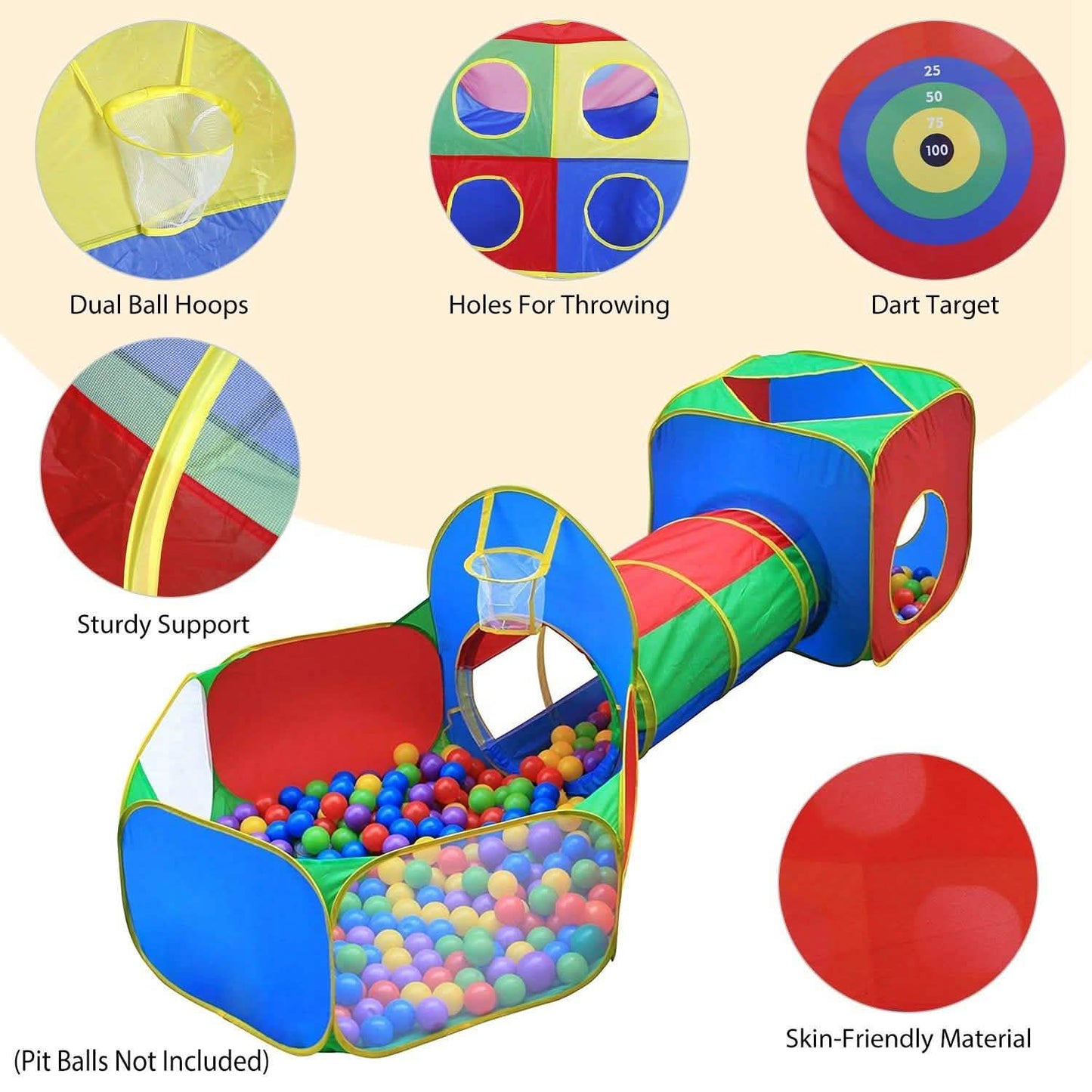 5-Piece: Pop Up Playhouse Kids Ball Pit Tents DailySale