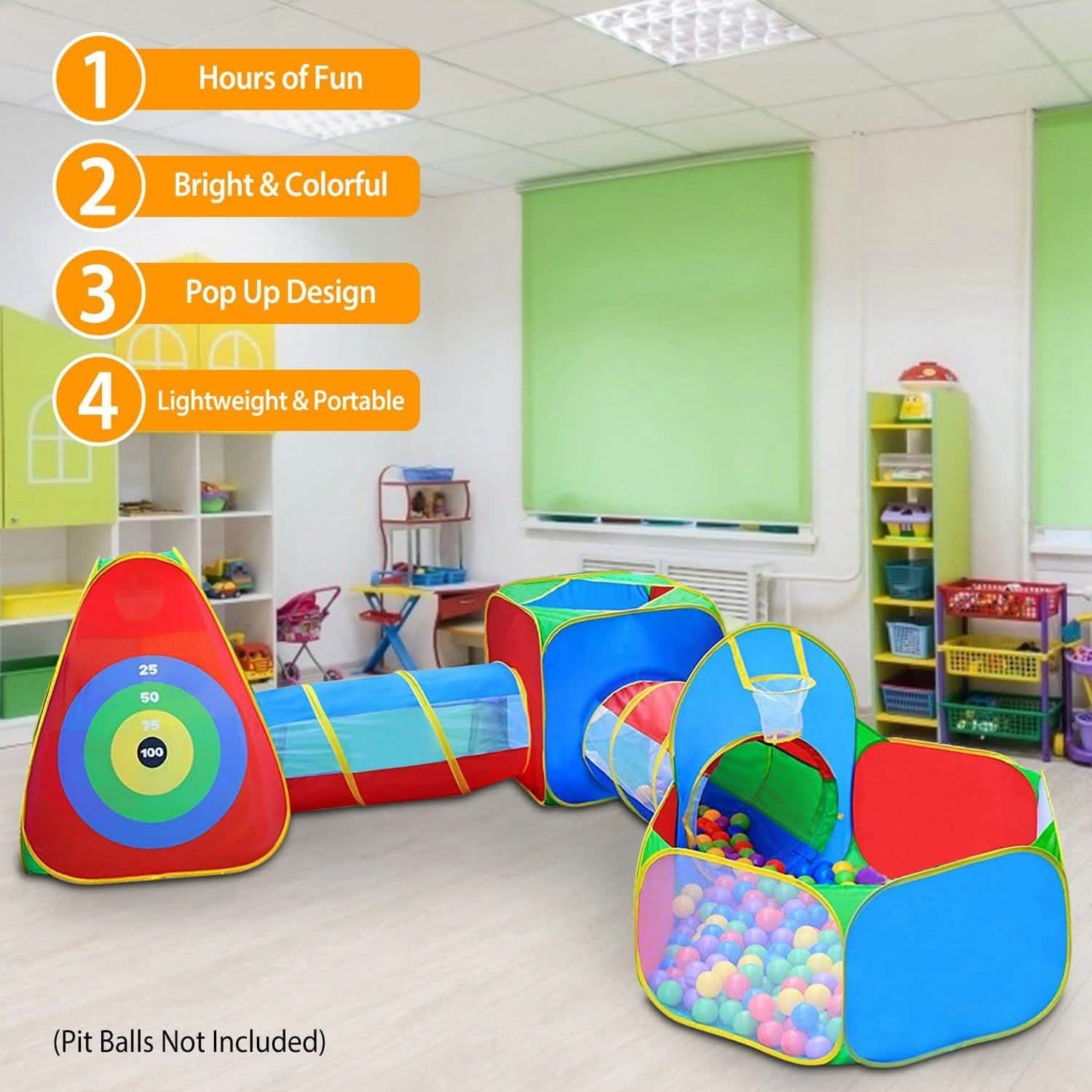 5-Piece: Pop Up Playhouse Kids Ball Pit Tents DailySale