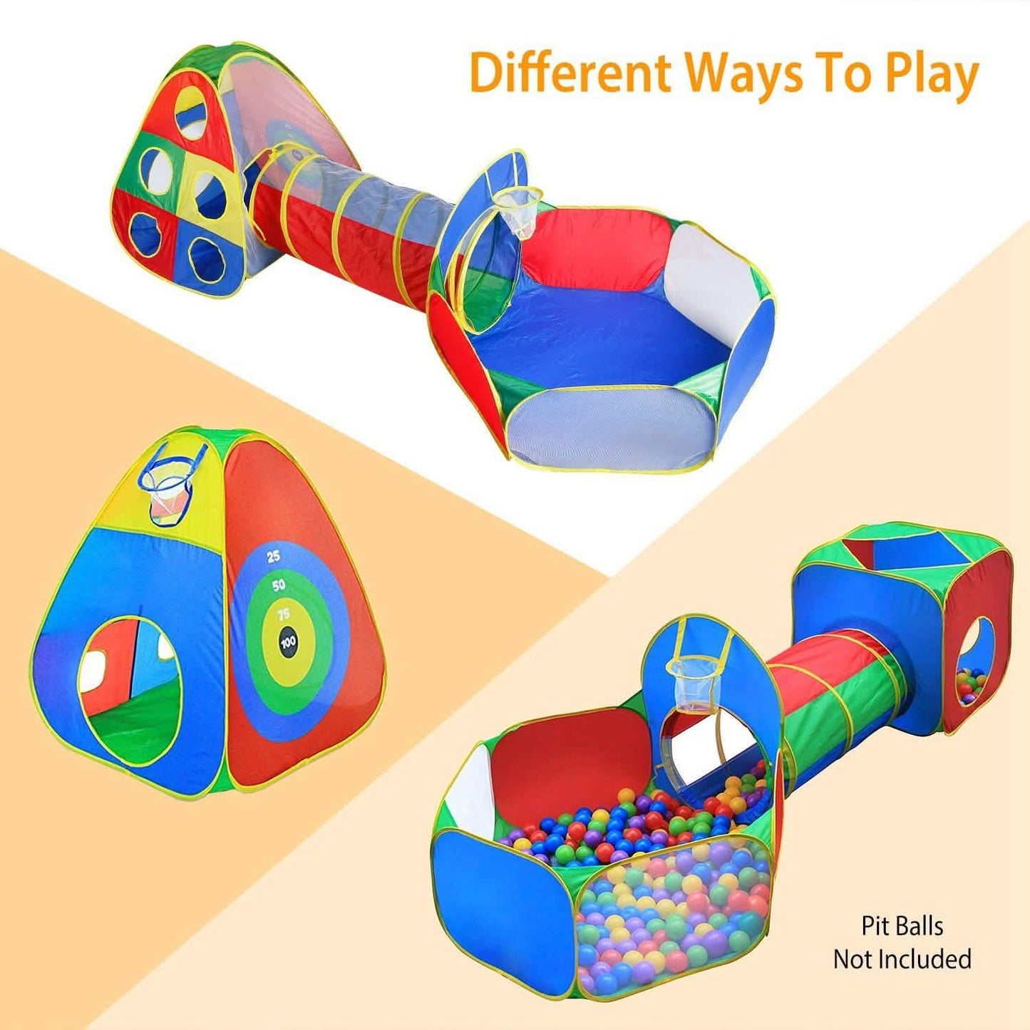 5-Piece: Pop Up Playhouse Kids Ball Pit Tents DailySale