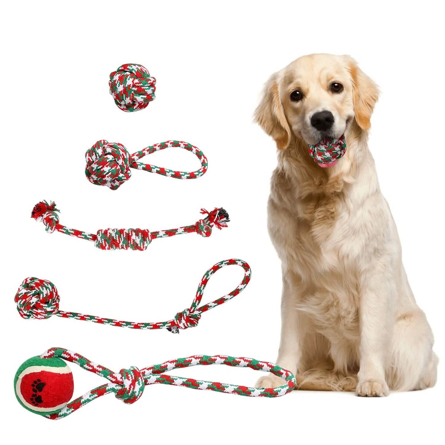 5-Pieces: Christmas Dog Rope Chew Toys DailySale