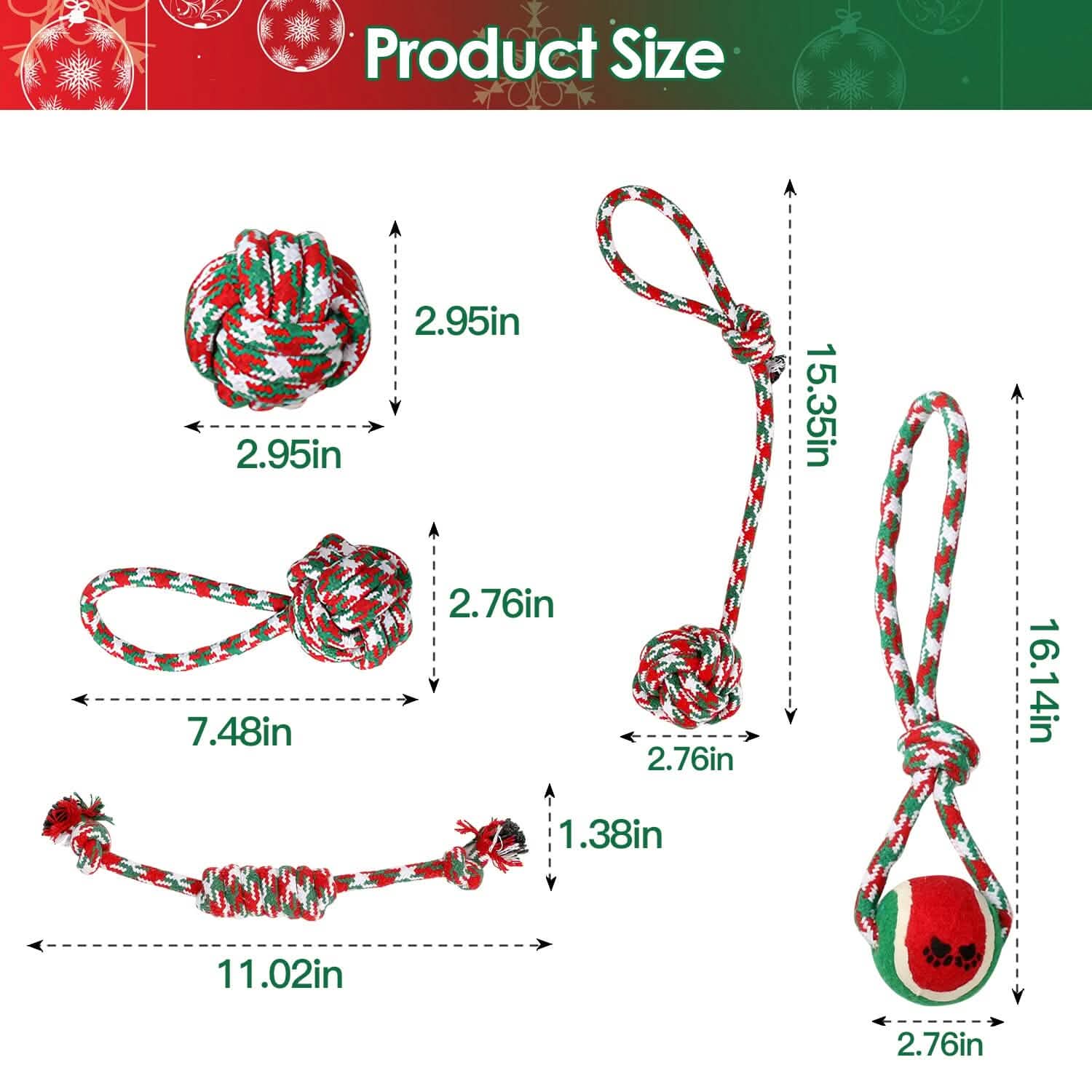 5-Pieces: Christmas Dog Rope Chew Toys DailySale
