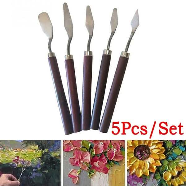 5-Pieces: Palette Steel Oil For Professional Stainless Knife Tool Painting Spatula DailySale