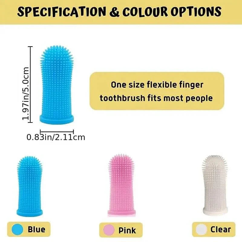 5-Pieces: Super Soft Pet Finger Toothbrush Teeth Cleaning Silicone Tooth Brush DailySale