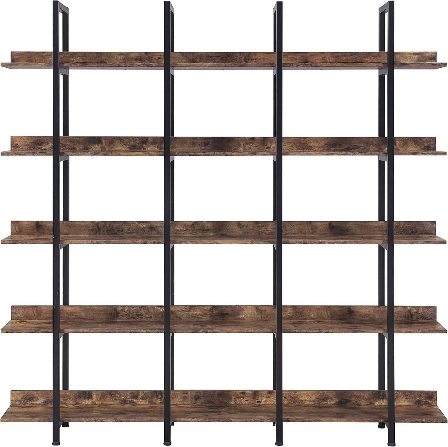 5-Tier Bookcase Tall Bookshelf, Storage Shelf with Metal Frame DailySale