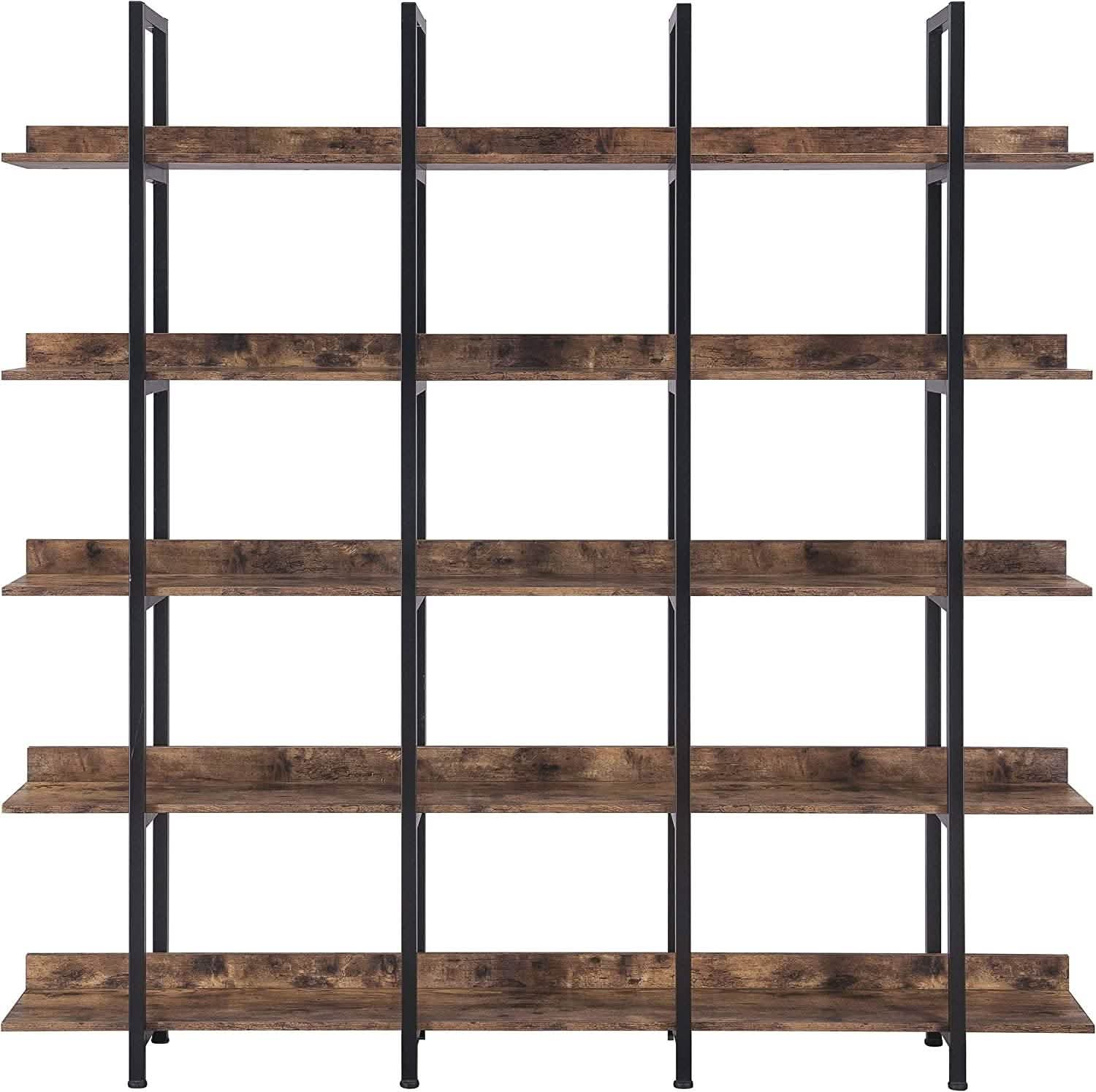 5-Tier Bookcase Tall Bookshelf, Storage Shelf with Metal Frame DailySale