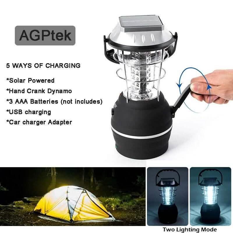 5 Way Charging 36 LED Solar Lantern Camping Light DailySale