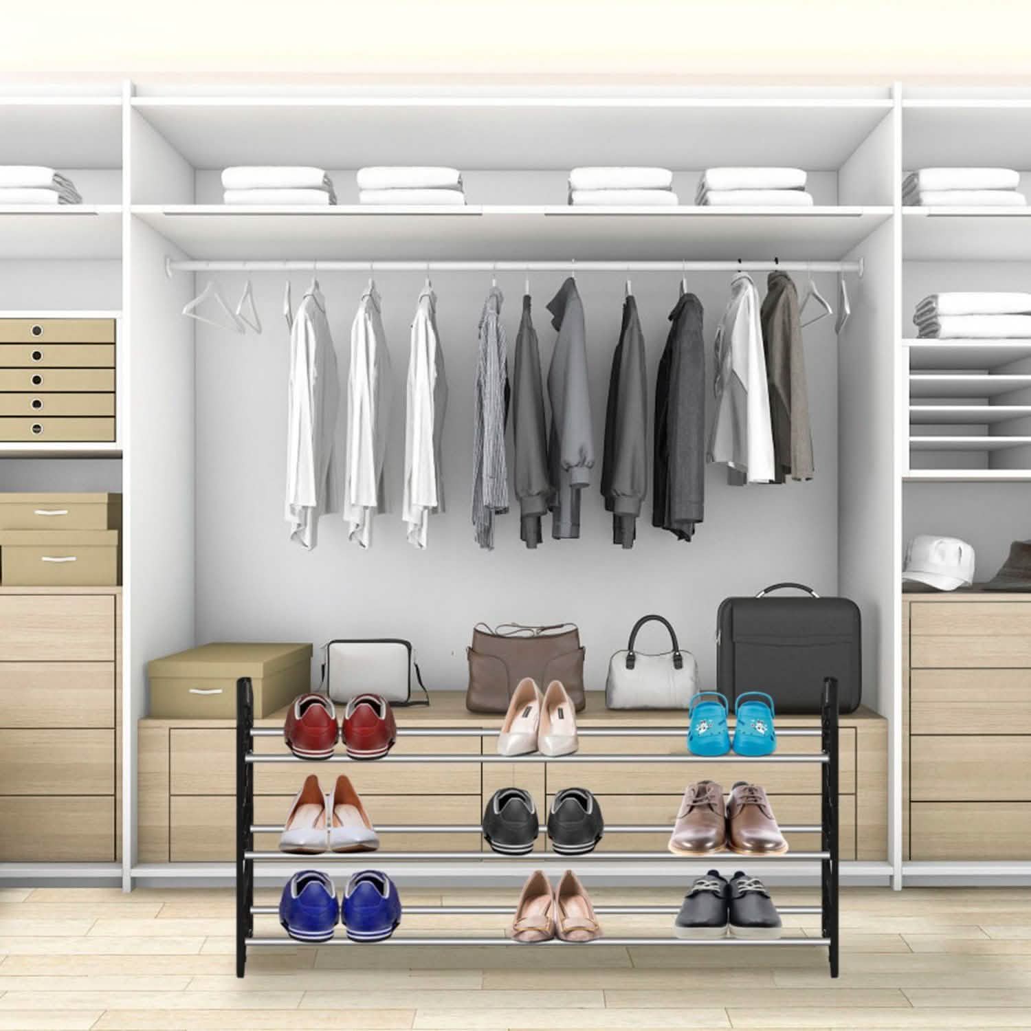 50-Pair Shoe Rack Storage Organizer 10-Tier Portable Wardrobe Tower DailySale