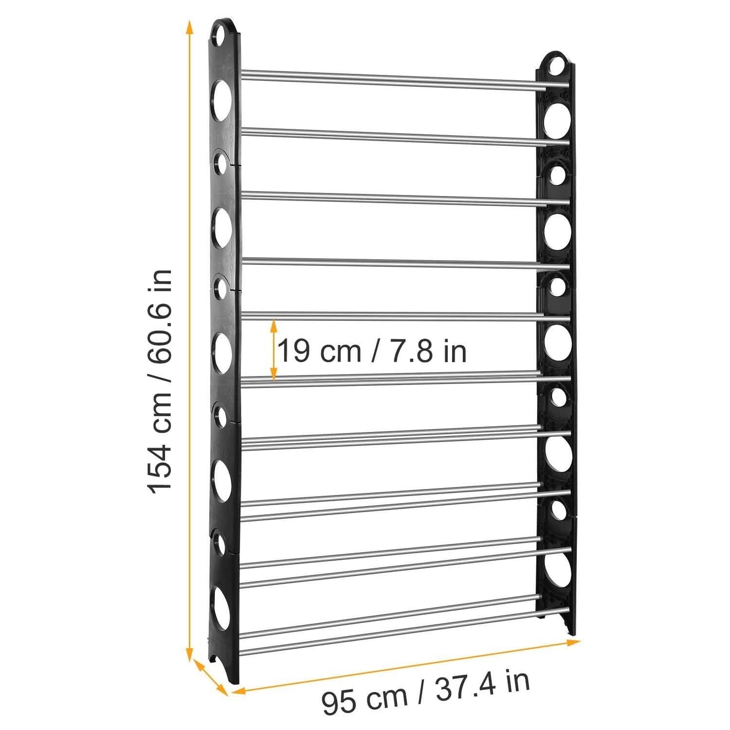 50-Pair Shoe Rack Storage Organizer 10-Tier Portable Wardrobe Tower DailySale