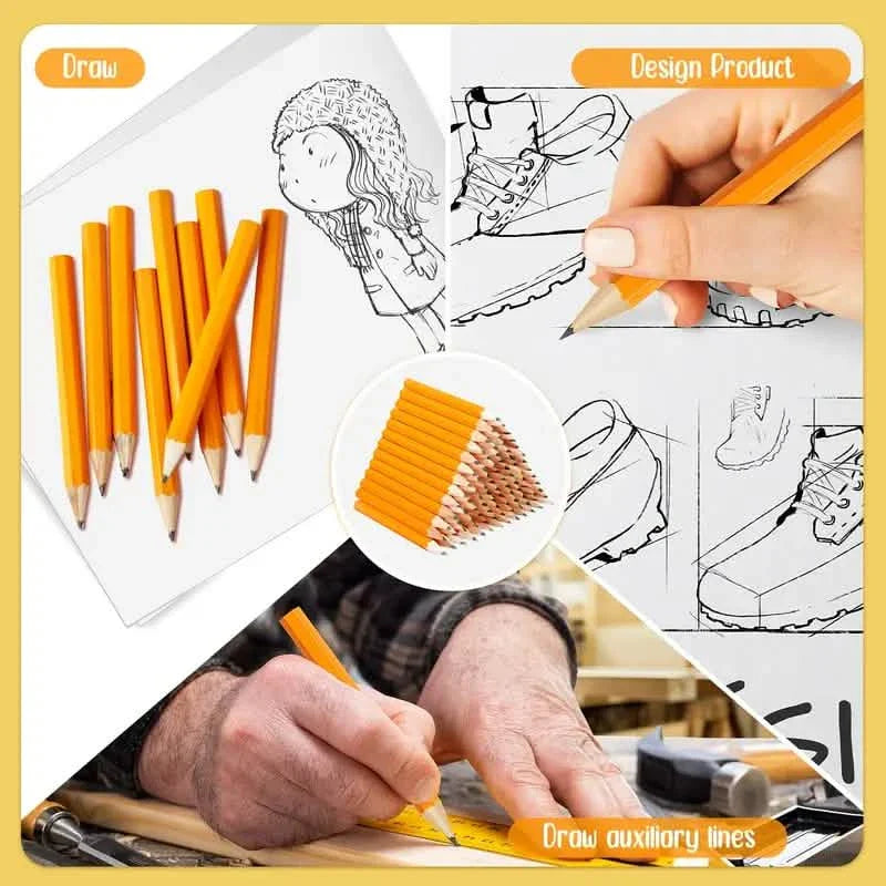 50-Pieces: 3.5" Hexagonal Golf Pencils - HB Yellow, Pre-Sharpened DailySale
