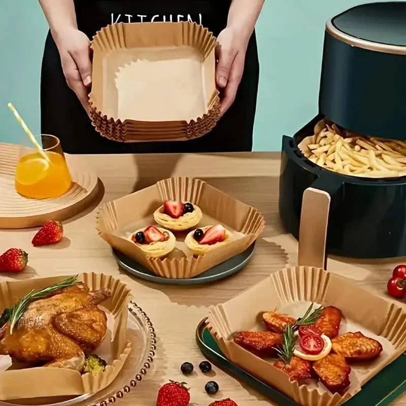 50-Pieces: Disposable Paper Liners For Air Fryer Suitable For 2 - 8 Quarts DailySale