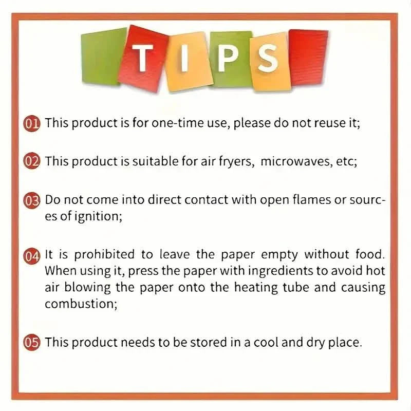 50-Pieces: Disposable Paper Liners For Air Fryer Suitable For 2 - 8 Quarts DailySale