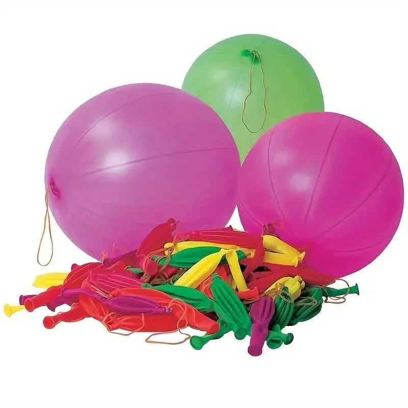 50-Pieces: Vibrant Punch Balloons Set - Heavy-Duty, Rubber-Banded, and Long-Lasting DailySale