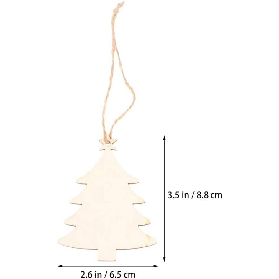 50-Pieces: Wooden Mini Christmas Tree Small Pendant DailySale
