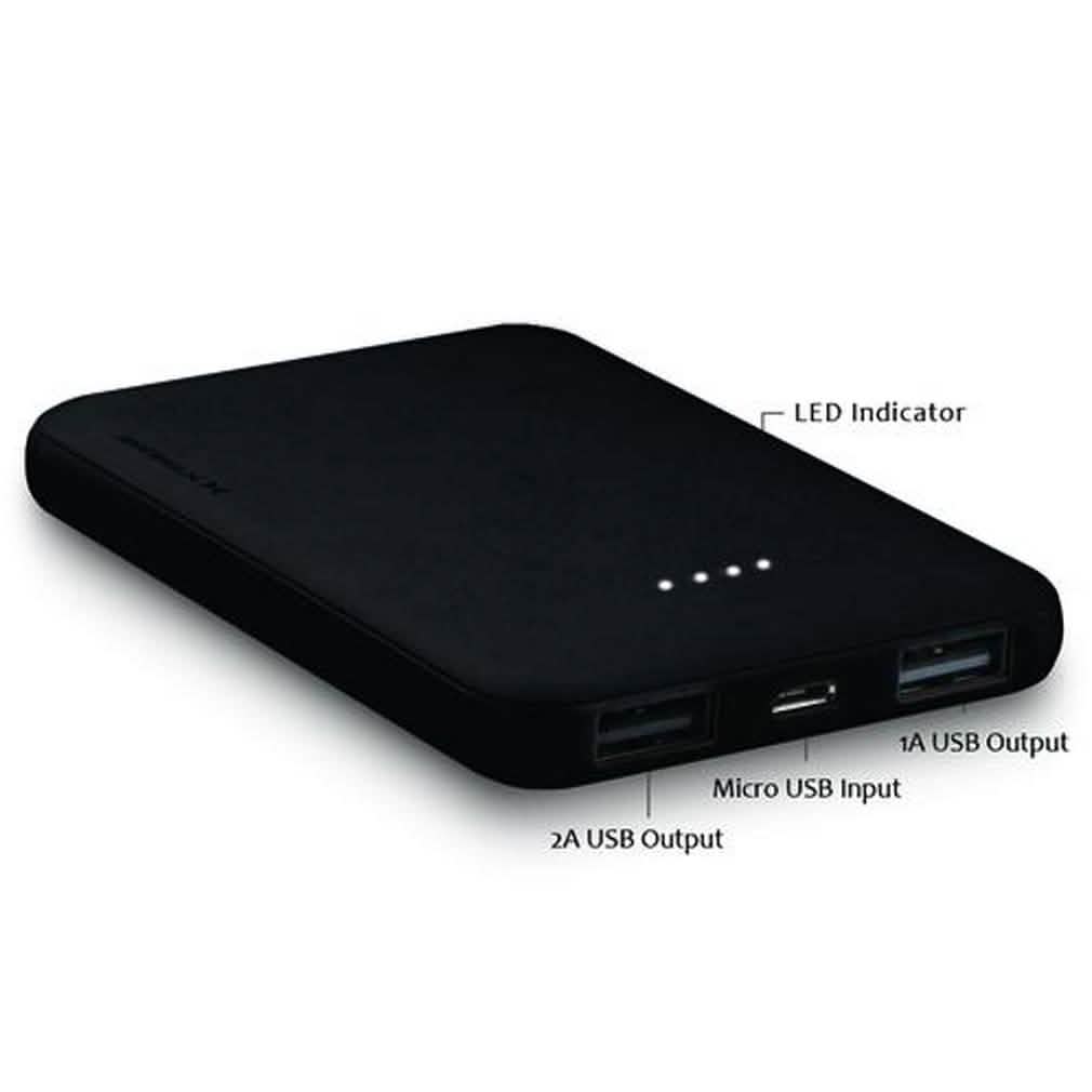 5000mAh 2 Port Black Power Bank DailySale