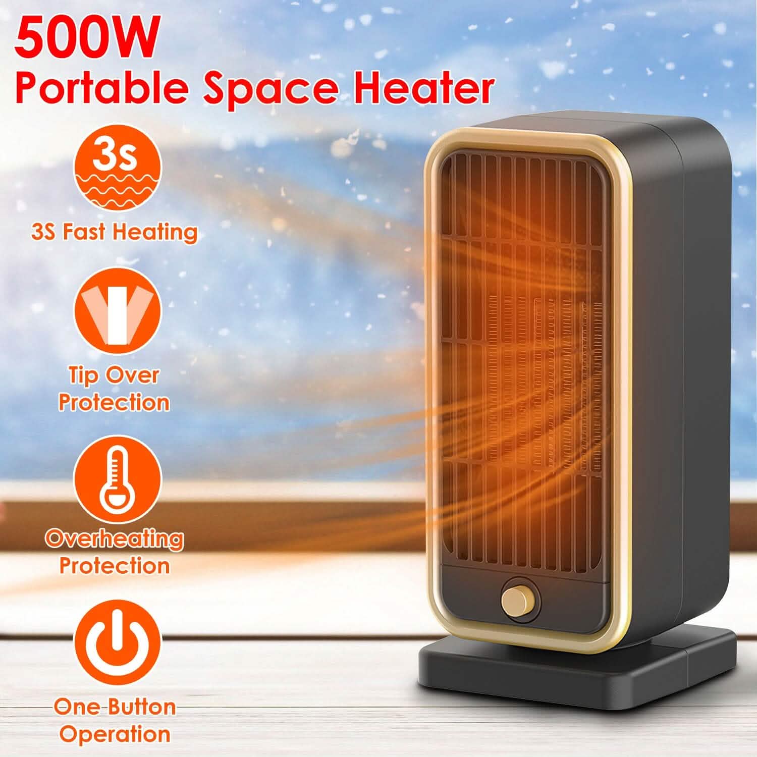 500W Portable Electric Heater DailySale