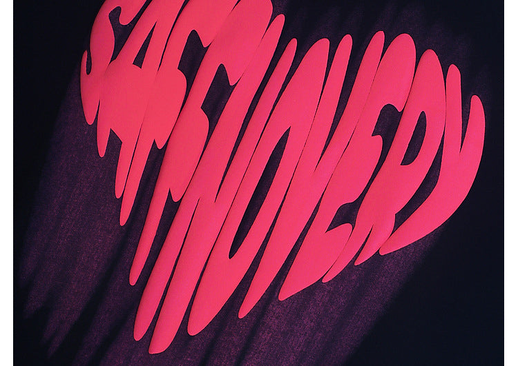Pink Heart Y2K Graphic T-Shirt - Retro Cyber-Core Oversized Tee | LuxuryUrbanwear - Luxuryurbanwear