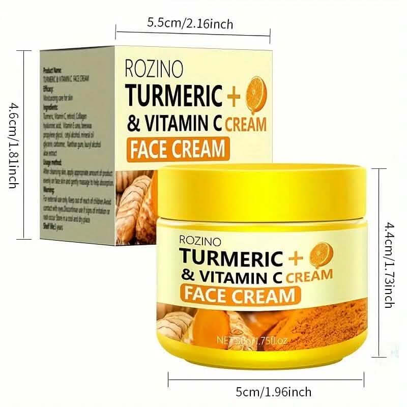 50g/1.75 Oz Turmeric + Vitamin C Face Cream with Hyaluronic Acid DailySale