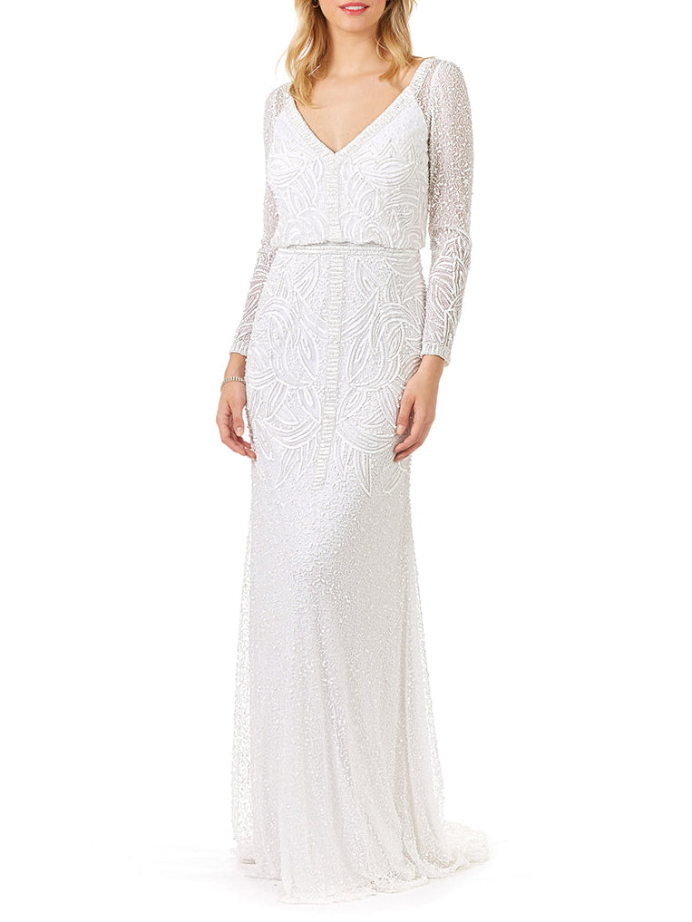 Lara Grant Long Sleeve Beaded Wedding Dress Lara New York
