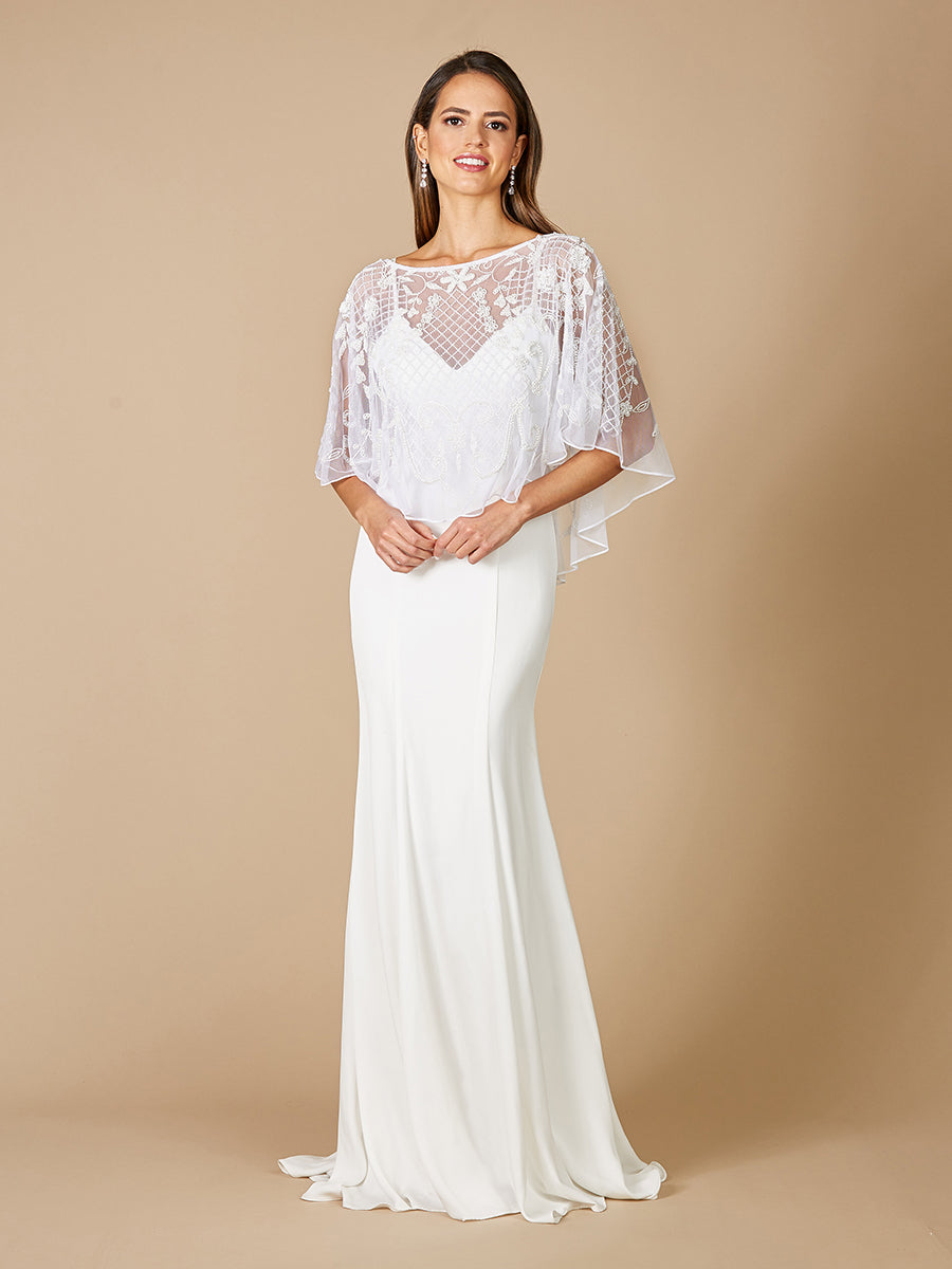 Georgina Beaded Pull-On Bridal Capelet Lara New York
