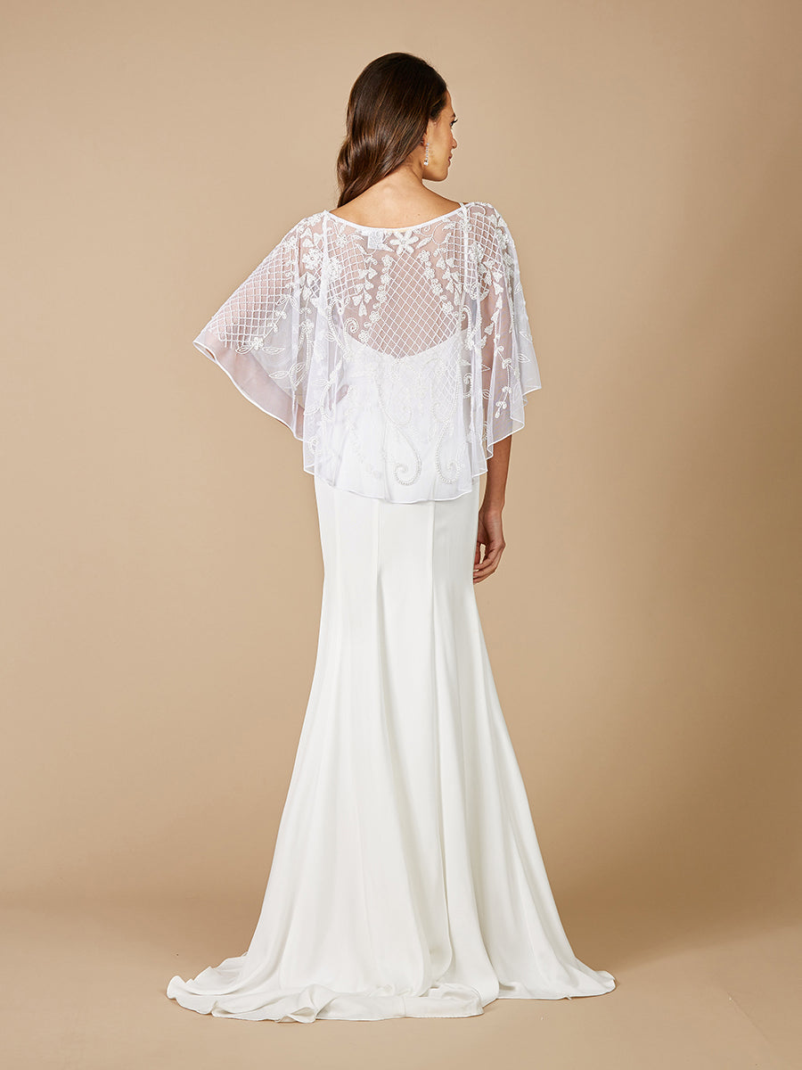 Georgina Beaded Pull-On Bridal Capelet Lara New York