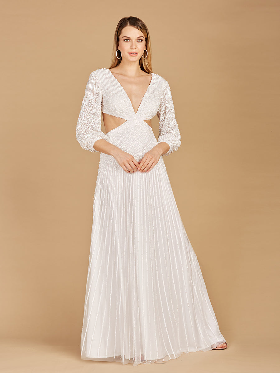 Long Sleeve Cut Out Wedding Dress Lara New York