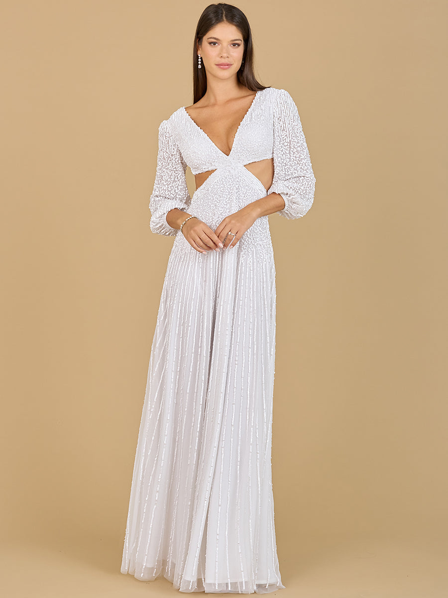 Long Sleeve Cut Out Wedding Dress Lara New York