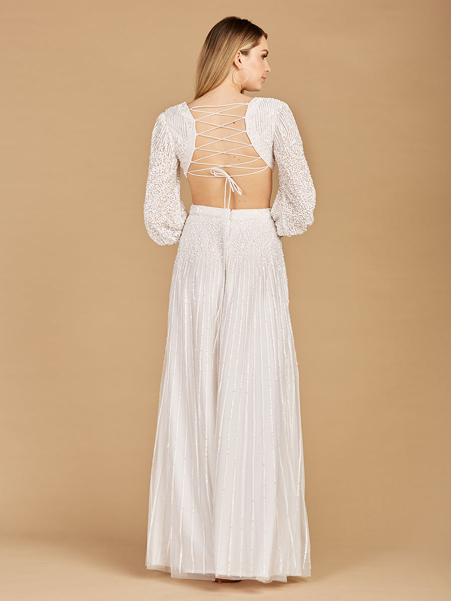 Long Sleeve Cut Out Wedding Dress Lara New York