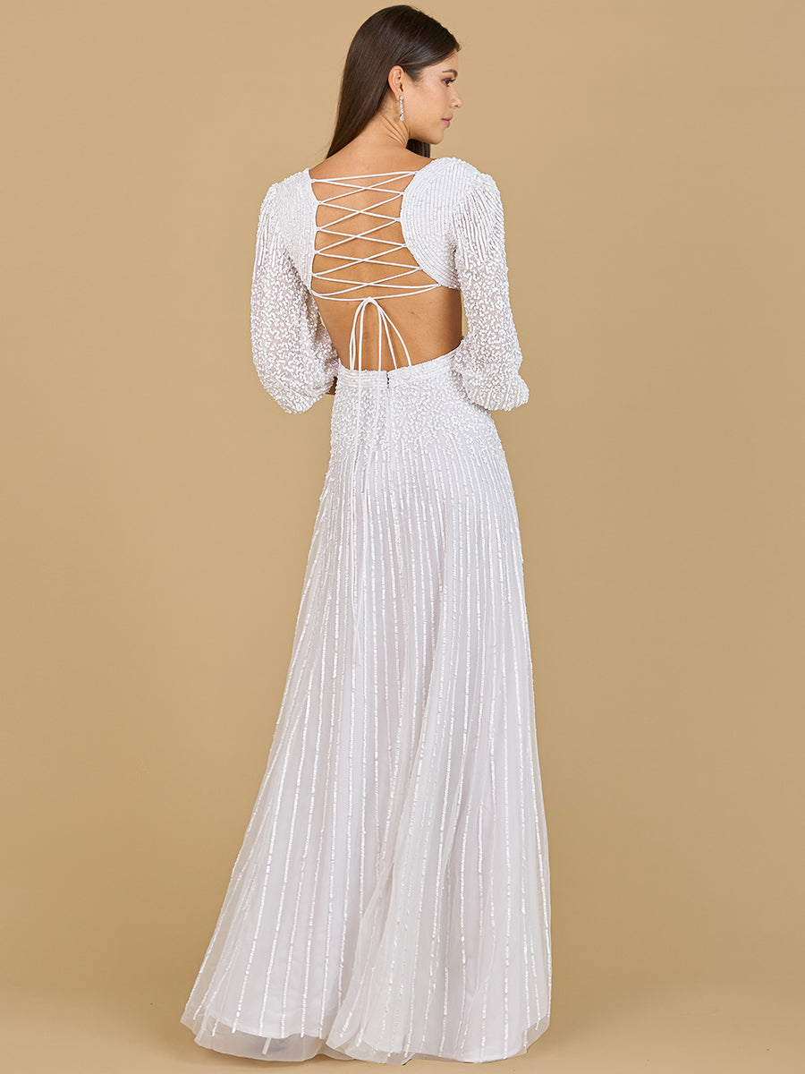Long Sleeve Cut Out Wedding Dress Lara New York