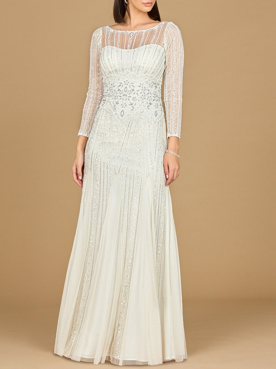Lara Beaded High Neck Wedding Gown Lara New York