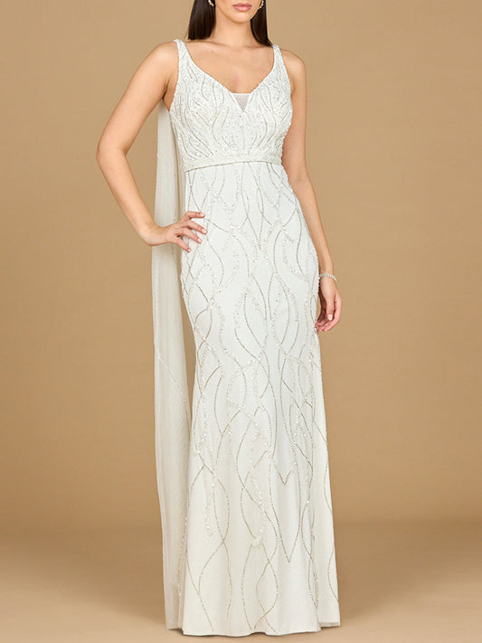 Lara 51214 - Beaded Wedding Gown with Cape Lara New York
