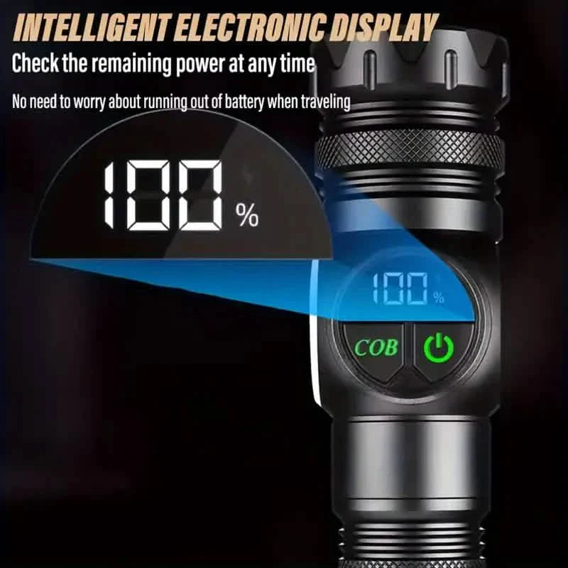 Rechargeable LED Flashlight with 5 Modes & Magnetic Base – Gift Box DailySale