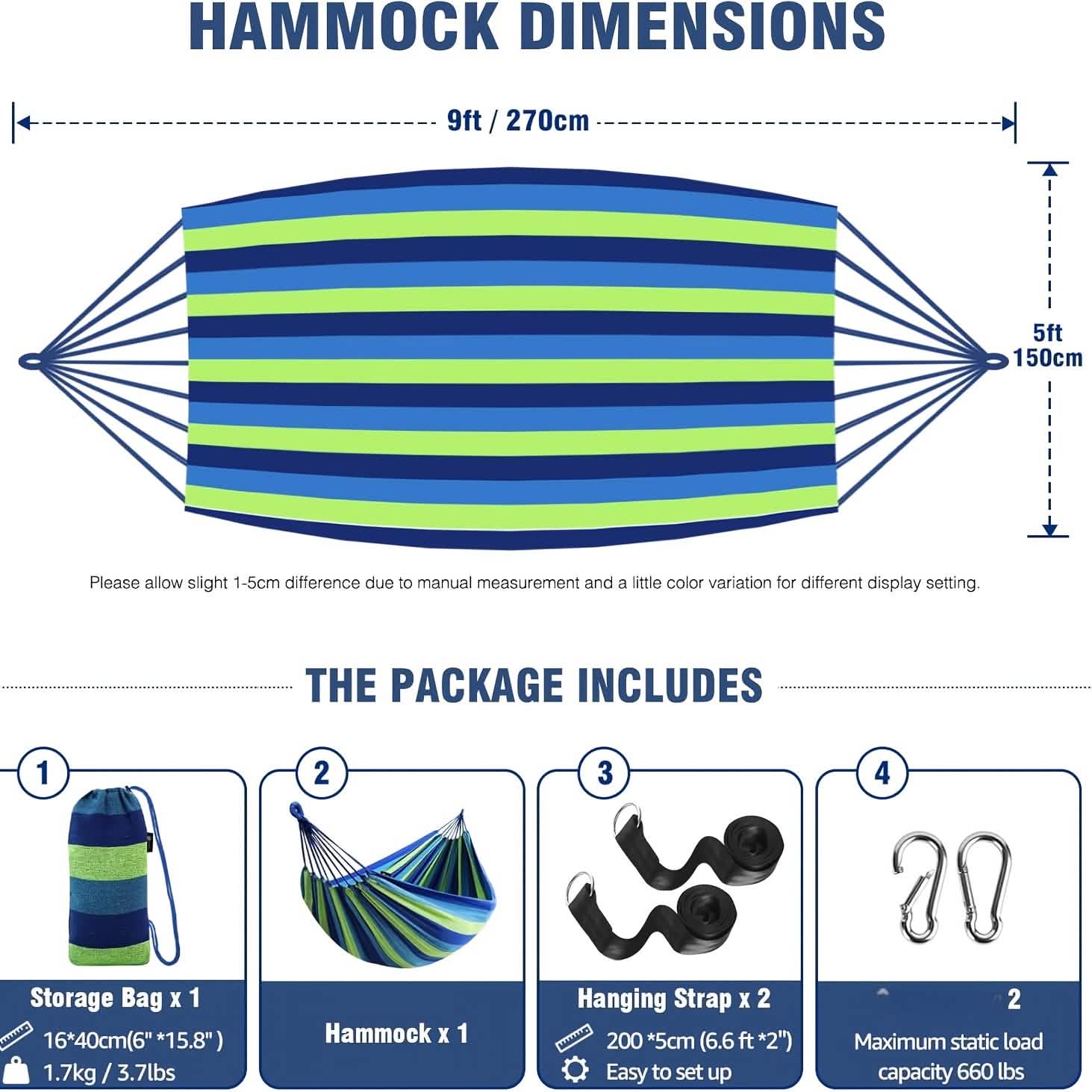 Portable Hammock – Anti-Roll, Lightweight, Easy Setup DailySale