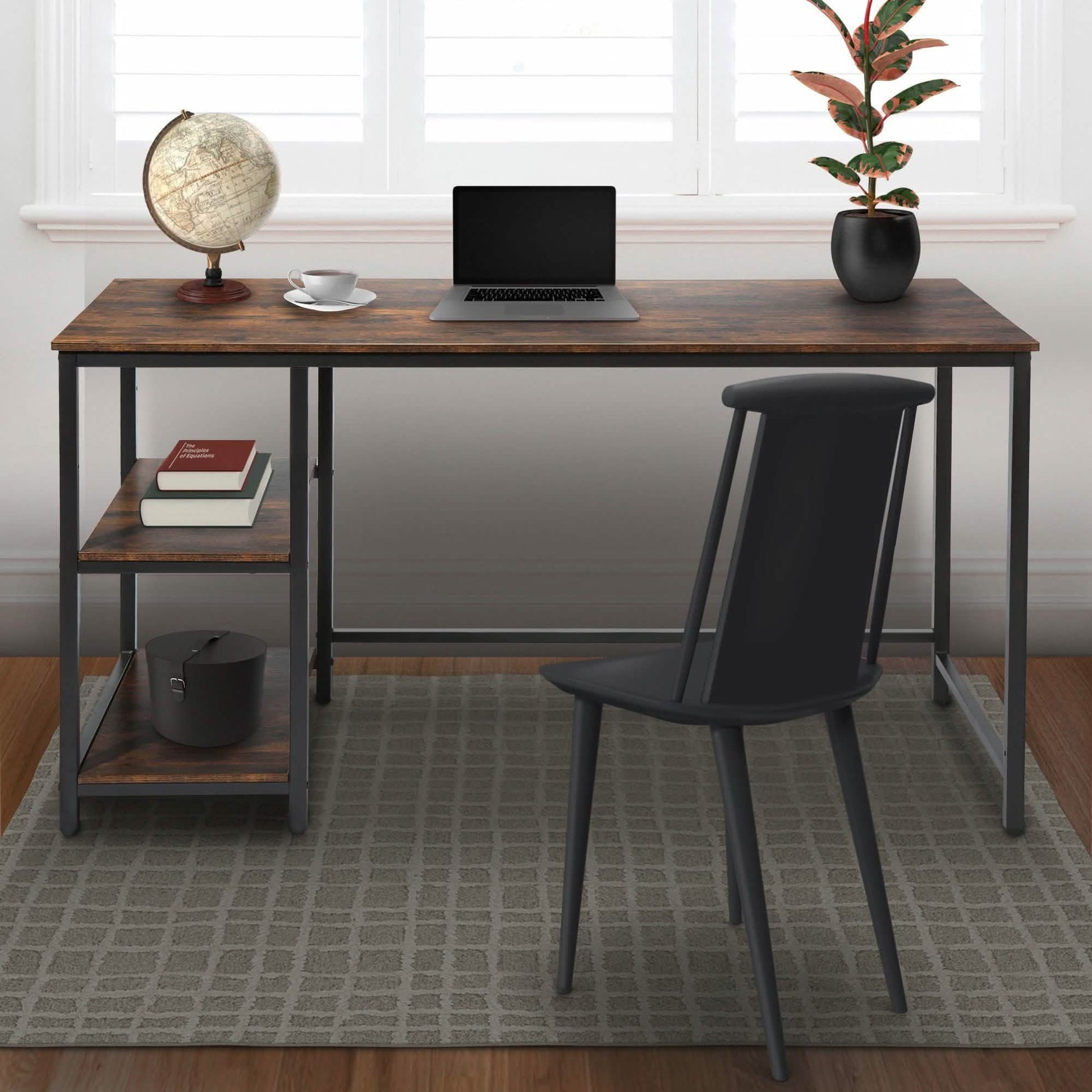 55" Rectangular Desk with Storage Shelves DailySale
