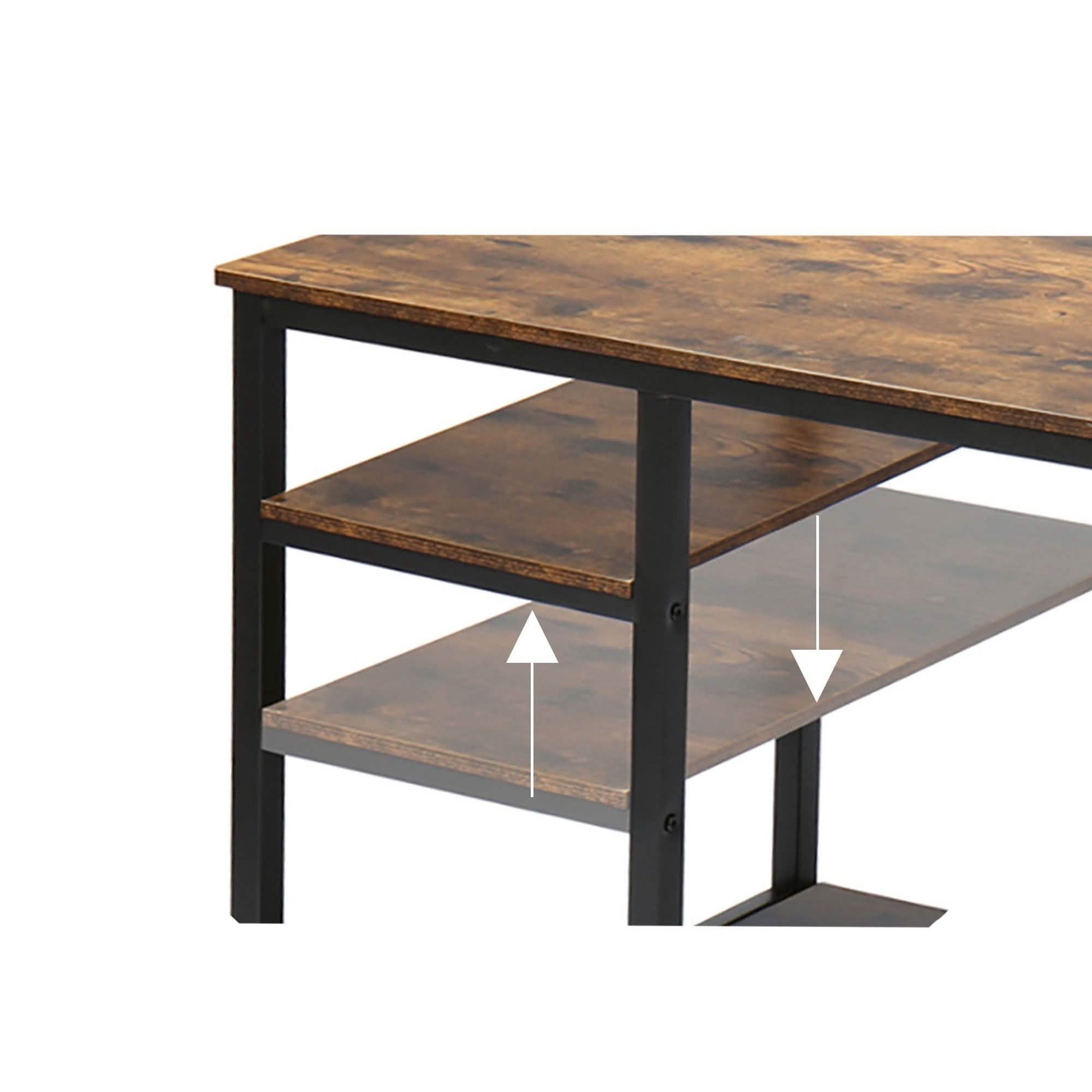 55" Rectangular Desk with Storage Shelves DailySale