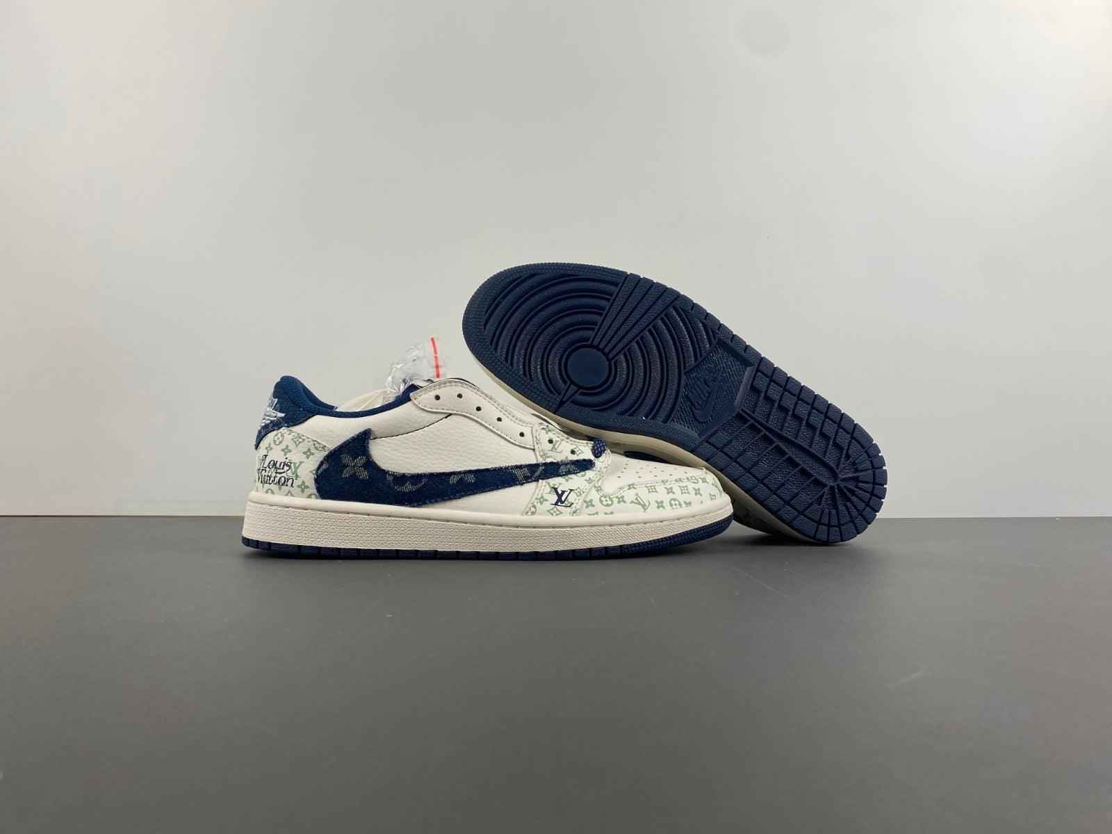 Custom Travis Scott x LV x Air Jordan 1 Low OG SJ2968-004 SneakerNational
