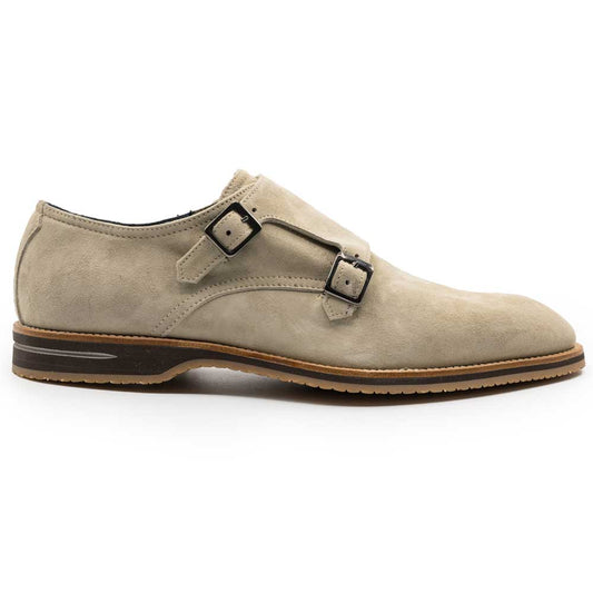 56-105-SND LEGERRA Sueded Goatskin Monkstrap, Sand Zelli Italia