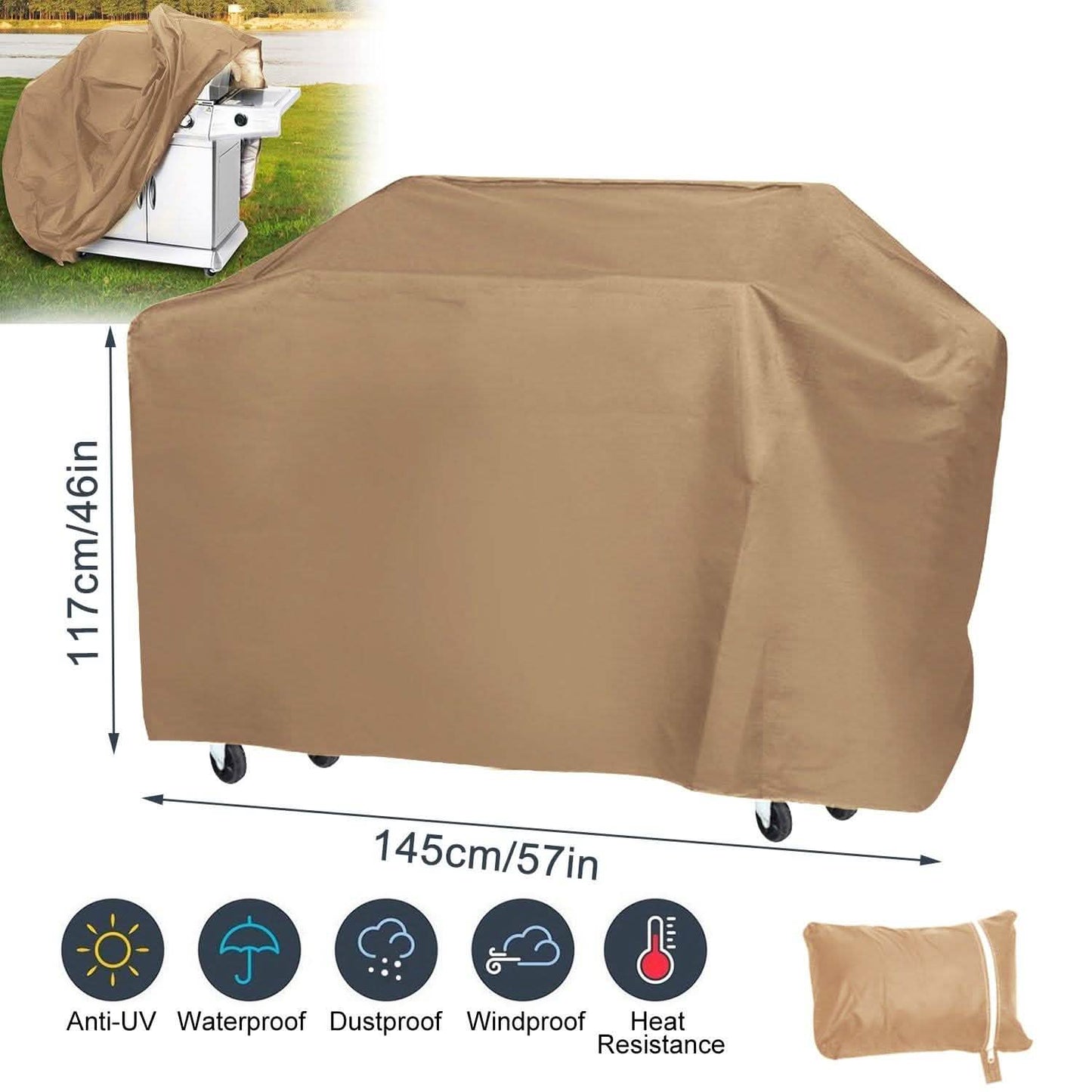 57-Inch Weather Resistant Barbecue Grill Cover DailySale